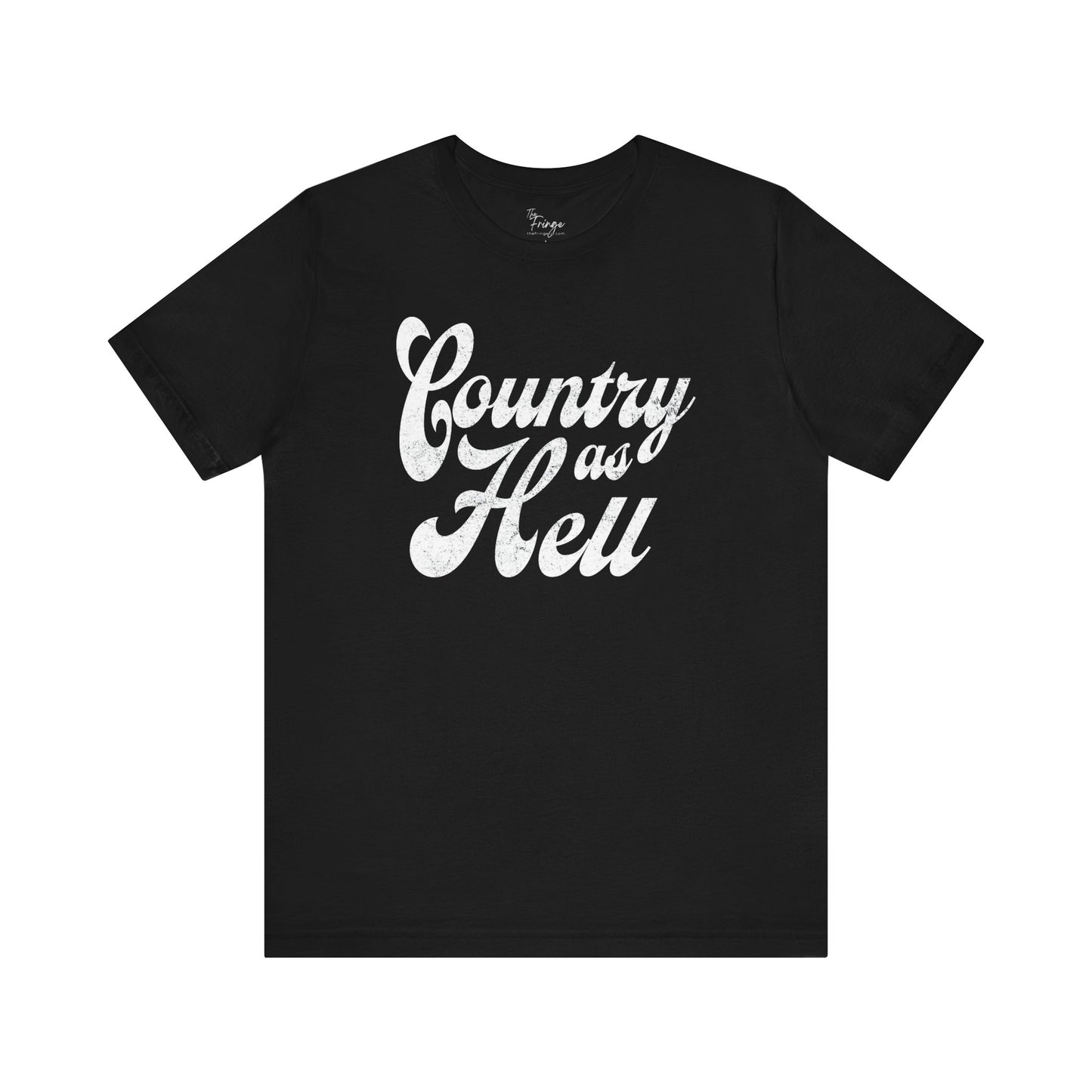 Country As Hell Short Sleeve Graphic Tee | Black and White Western T-shirt