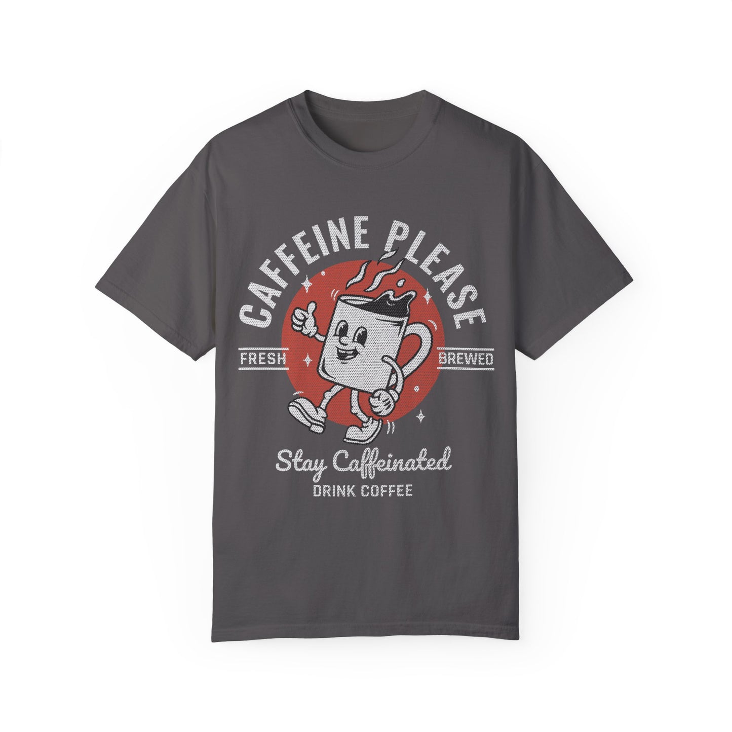 Caffeine Please Funny Graphic T-Shirt | Vintage Graphic Tee